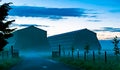 Cardington Sheds on Misty May Morning